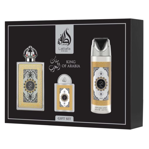 Kit Lattafa King Of Arabia Gift Set Eau De Parfum Unisex - 3 Unidades