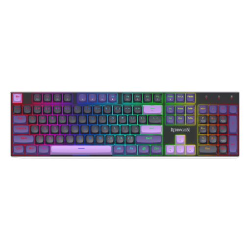 Teclado Gamer Redragon Dharma He K556bp Rgb Usb-c - Negro Y Morado