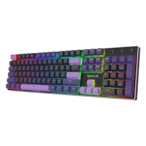 Teclado Gamer Redragon Dharma He K556bp Rgb Usb-c - Negro Y Morado - Imagen 2