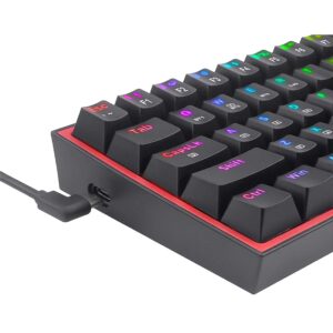 Teclado Gamer Redragon Fizz K617 Rgb Usb-c - Negro - Imagen 2
