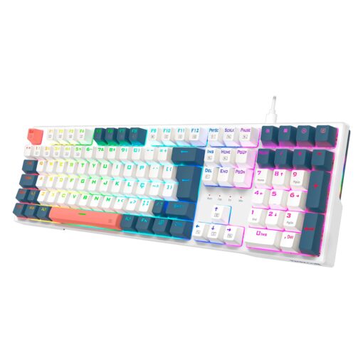 Alternative view of Teclado Gamer Redragon Trundle K668WGB RGB USB-C - Blanco
