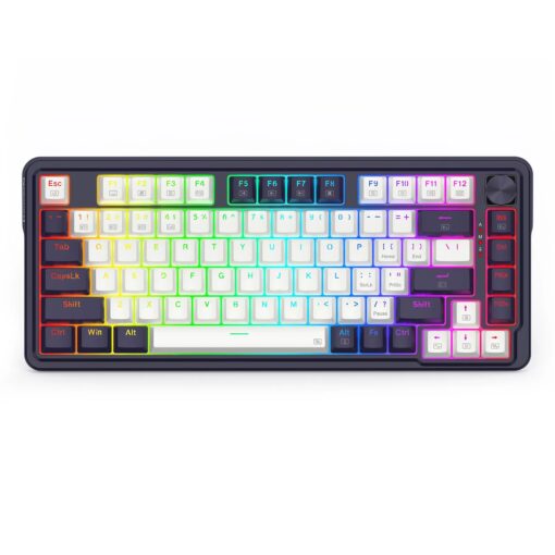Teclado Gamer Redragon K715 Pro Finke QMK Layout 65% Inalámbrico - Negro Y Blanco