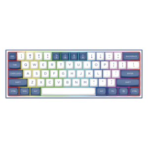 Teclado Gamer Redragon Alcor K717 Pro Qmk Rgb Layout 60% Inalámbrico - Blanco Y Azul
