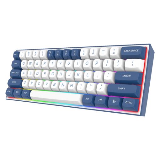 Alternative view of Teclado Gamer Redragon Alcor K717 Pro Qmk Rgb Layout 60% Inalámbrico - Blanco Y Azul