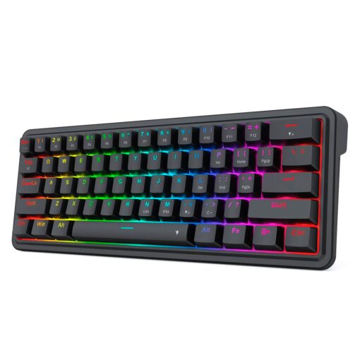 Alternative view of Teclado Gamer Redragon Ironguard K722 RGB Layout 60% USB - Negro