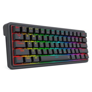 Teclado Gamer Redragon Ironguard K722 RGB Layout 60% USB - Negro - Imagen 3