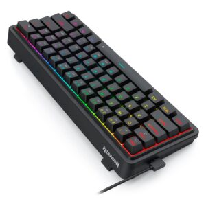Teclado Gamer Redragon Ironguard K722 RGB Layout 60% USB - Negro - Imagen 5