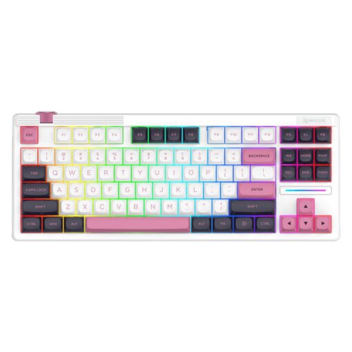 Teclado Gamer Redragon Otiim K729wbp Rgb Layout 80% Usb-c - Blanco