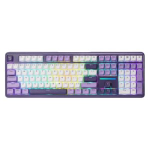 Teclado Gamer Redragon Antonium Pro K745wp Rgb Inalámbrico - Blanco Y Morado