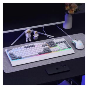 Kit Gamer Teclado Y Mouse Redragon S151w Rgb - Blanco Y Gris - Imagen 4