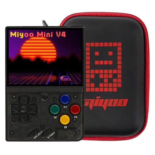 Consola Portátil Miyoo Mini V4 64gb Pantalla 3.0" 5000 Juegos + Capa - Negro