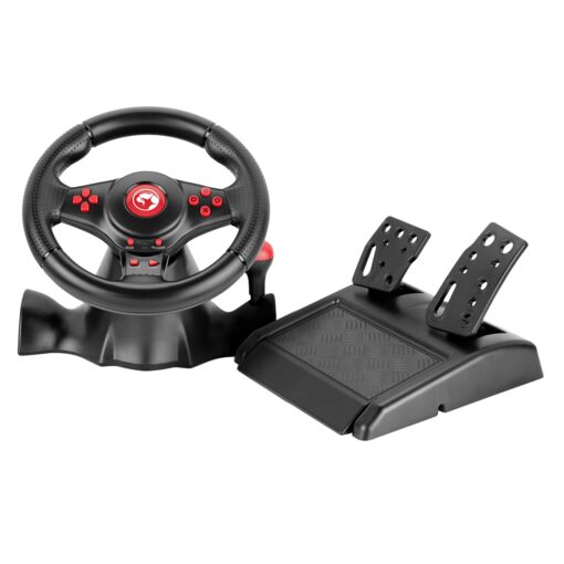 Volante Marvo GT-903 + Pedal Para PS3 / PS4 / PS5 / PC / Xbox - Negro