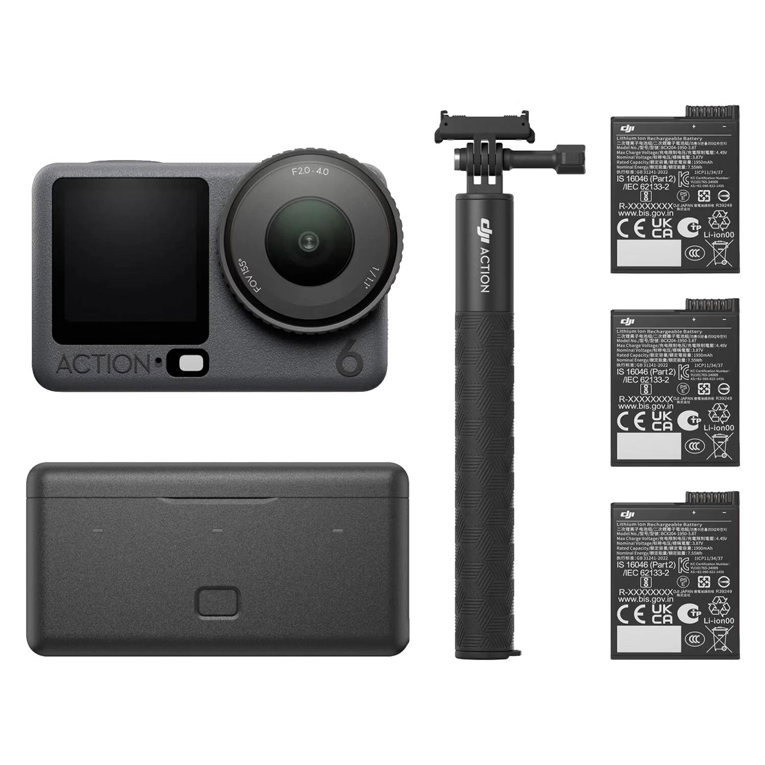 Camara De Acción Dji Osmo Action 6 Adventure Combo 38mp Wifi 50gb - Negro