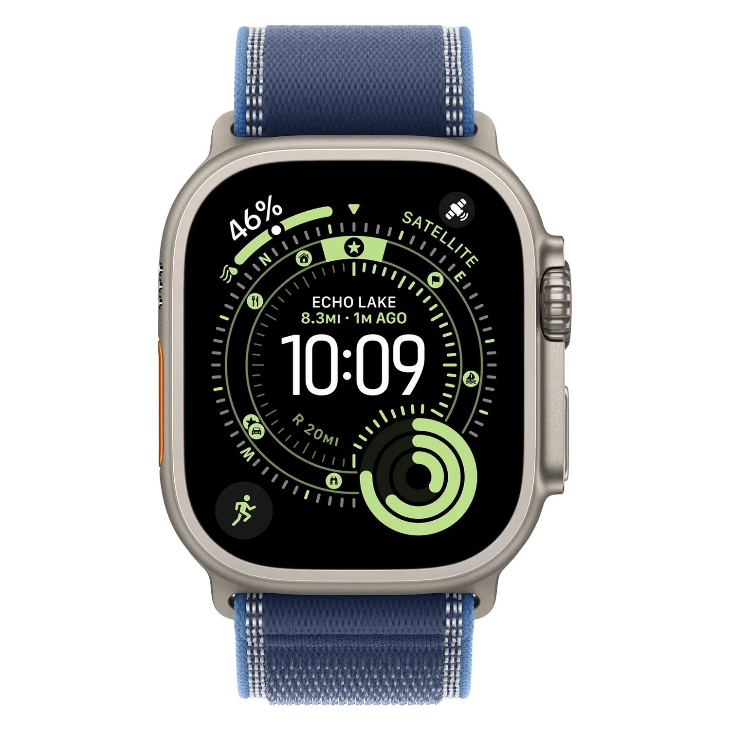 Apple Watch Ultra 3 MEWU4AF/A Celular + GPS Caja Titanio Natural 49mm - Loop Trail Azul M/L - Imagen 2