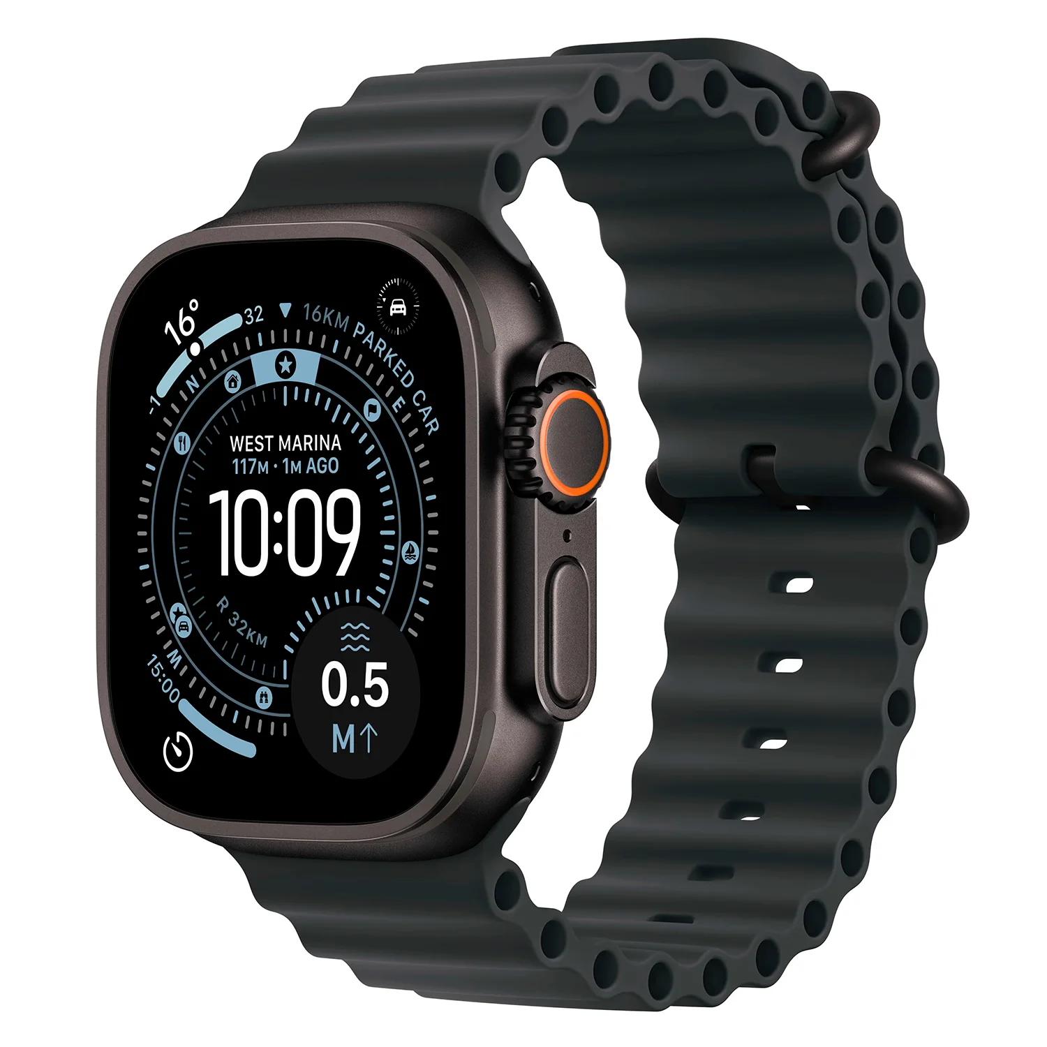 Apple Watch Ultra 3 MF0J4AF/A Celular + GPS Caja Titanio Negro 49mm - Océano Negro