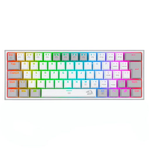Teclado Gamer Redragon Fizz K617 Rgb Usb-c - Blanco Y Gris