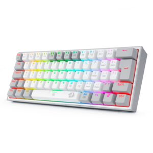 Teclado Gamer Redragon Fizz K617 Rgb Usb-c - Blanco Y Gris - Imagen 2