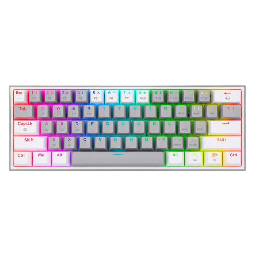 Teclado Gamer Redragon Fizz K617 Rgb Usb-c - Gris Y Blanco