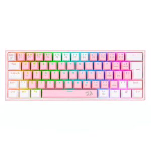 Teclado Gamer Redragon Fizz K617 Rgb Usb-c - Rosa Y Blanco
