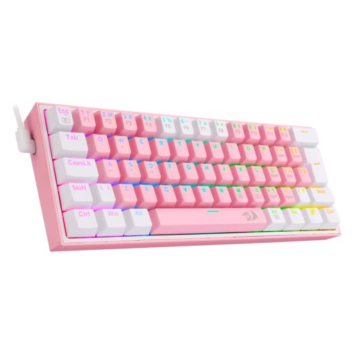 Alternative view of Teclado Gamer Redragon Fizz K617 Rgb Usb-c - Rosa Y Blanco