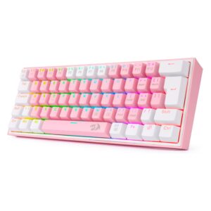 Teclado Gamer Redragon Fizz K617 Rgb Usb-c - Rosa Y Blanco - Imagen 3