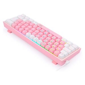 Teclado Gamer Redragon Fizz K617 Rgb Usb-c - Rosa Y Blanco - Imagen 4