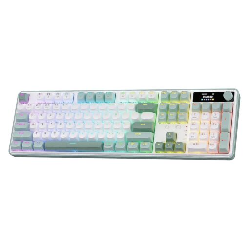 Alternative view of Teclado Gamer Redragon Wyvern K761 Pro K761wg Rgb Inalámbrico Lcd - Blanco Y Verde
