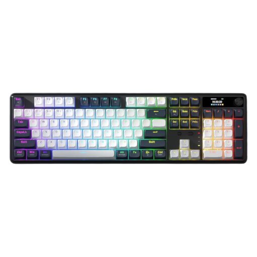 Teclado Gamer Redragon Wyvern K761 Pro K761wb Rgb Inalámbrico Lcd - Blanco Y Azul