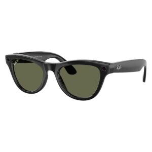 Anteojos De Sol Ray-ban Meta Skyler Gen 2 Rw4014 Wifi Meta Ia 32gb - Negro Y Verde - Imagen 2