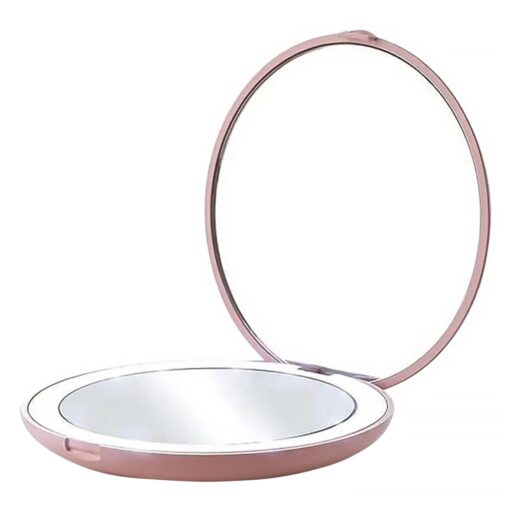 Espejo De Bolso Duplo Satellite A-m15 Usb-c Led - Rosa