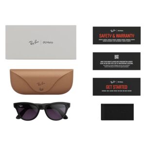 Lentes De Sol Ray-ban Skyler Gen 2 Rw40143 Wifi Meta Ia 32gb - Negro Brillante Transitions Ametista - Imagen 4