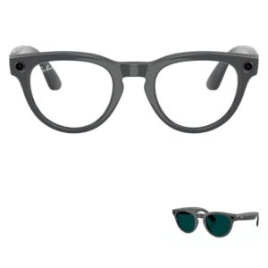 Anteojos De Sol Ray-ban Headliner Gen 2 Rw4013 Wifi Meta Ia 32gb - Brillante Gris Asteroide Transitions Transparente Esmeralda