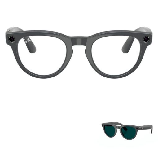 Anteojos De Sol Ray-ban Headliner Gen 2 Rw4013 Wifi Meta Ia 32gb - Brillante Gris Asteroide Transitions Transparente Esmeralda