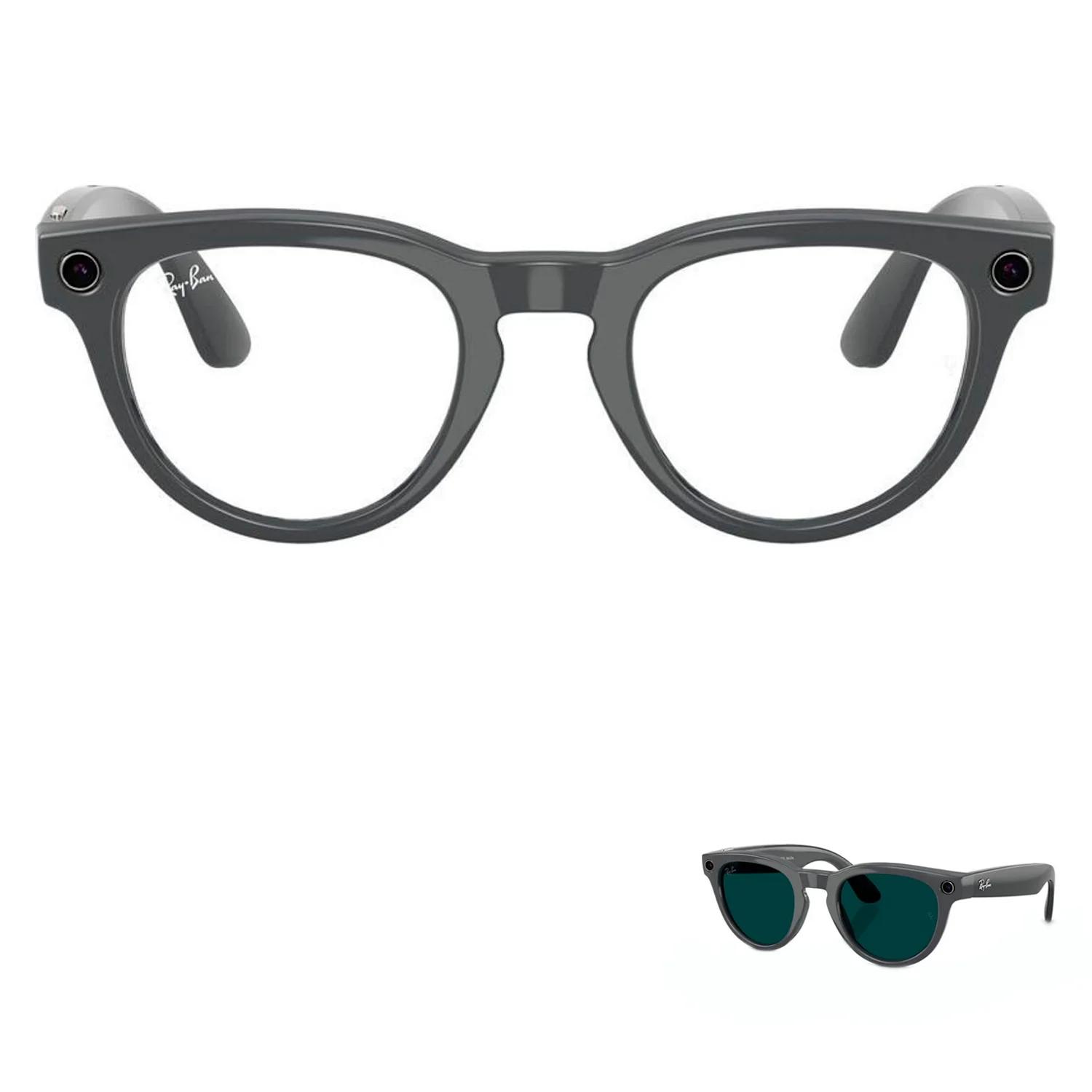 Anteojos De Sol Ray-ban Headliner Gen 2 Rw4013 Wifi Meta Ia 32gb - Brillante Gris Asteroide Transitions Transparente Esmeralda