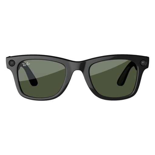 Anteojos De Sol Ray-ban Wayfarer Gen2 Rw4012 Wifi Meta Ia 32gb - Negro Brillante Lente Verde