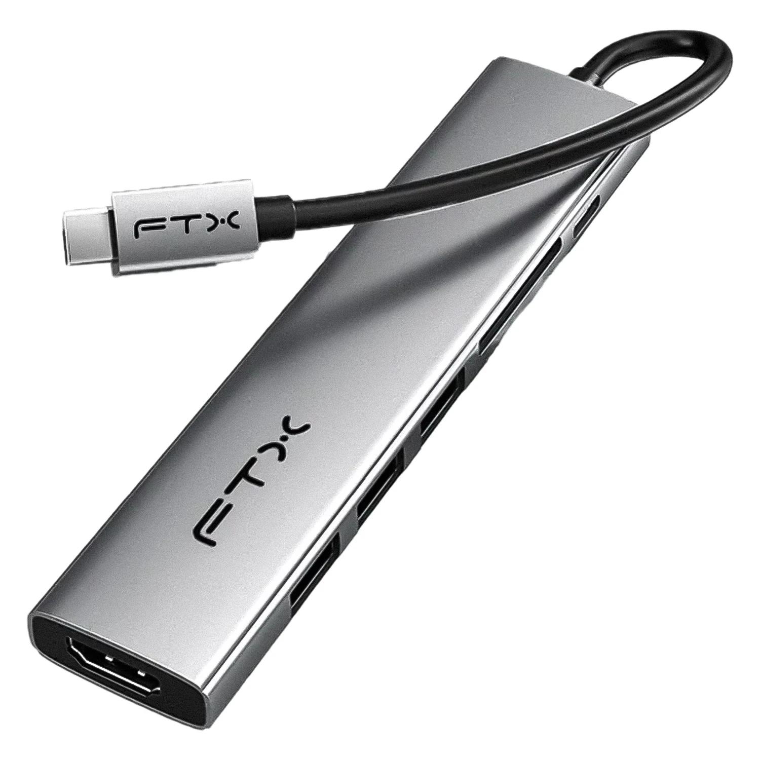 Adaptador Hub Ftx Hbp2-ag7 7 En 1 - Gris