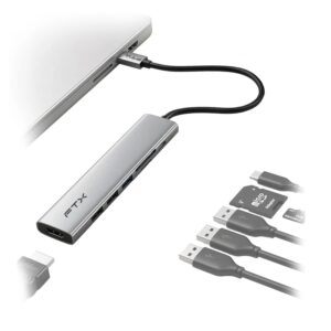 Adaptador Hub Ftx Hbp2-ag7 7 En 1 - Gris - Imagen 2