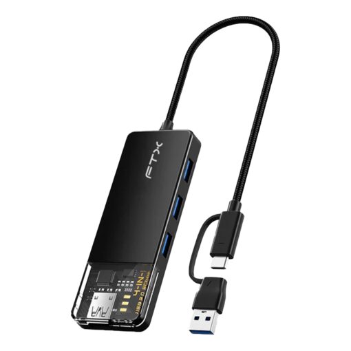 Alternative view of Adaptador Hub Ftx Hubt3-pb 4 En 1 - Negro
