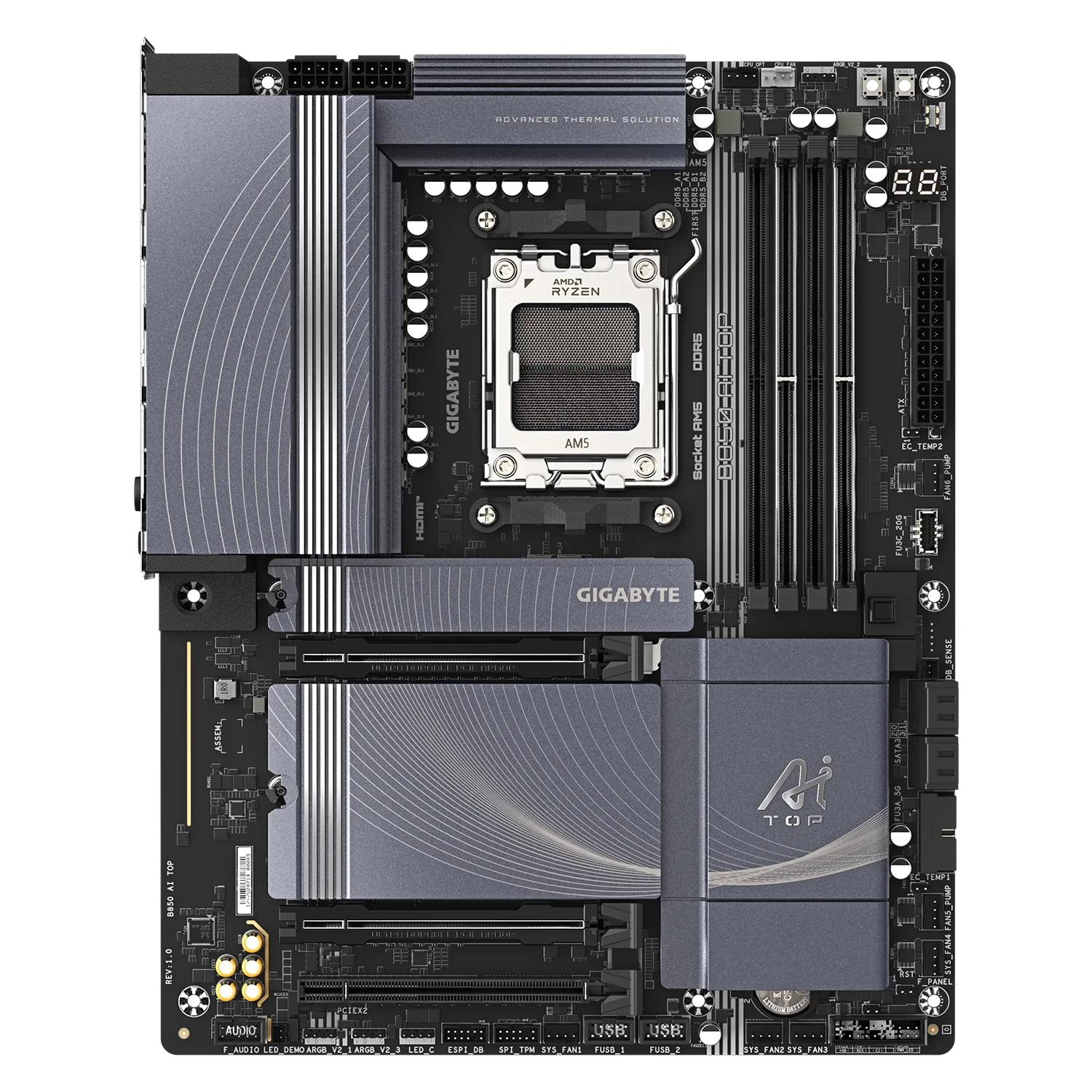 Placa Madre Gigabyte B850 Ai Top Ddr5 Socket Am5 Chipset Amd B850 Atx - Imagen 2