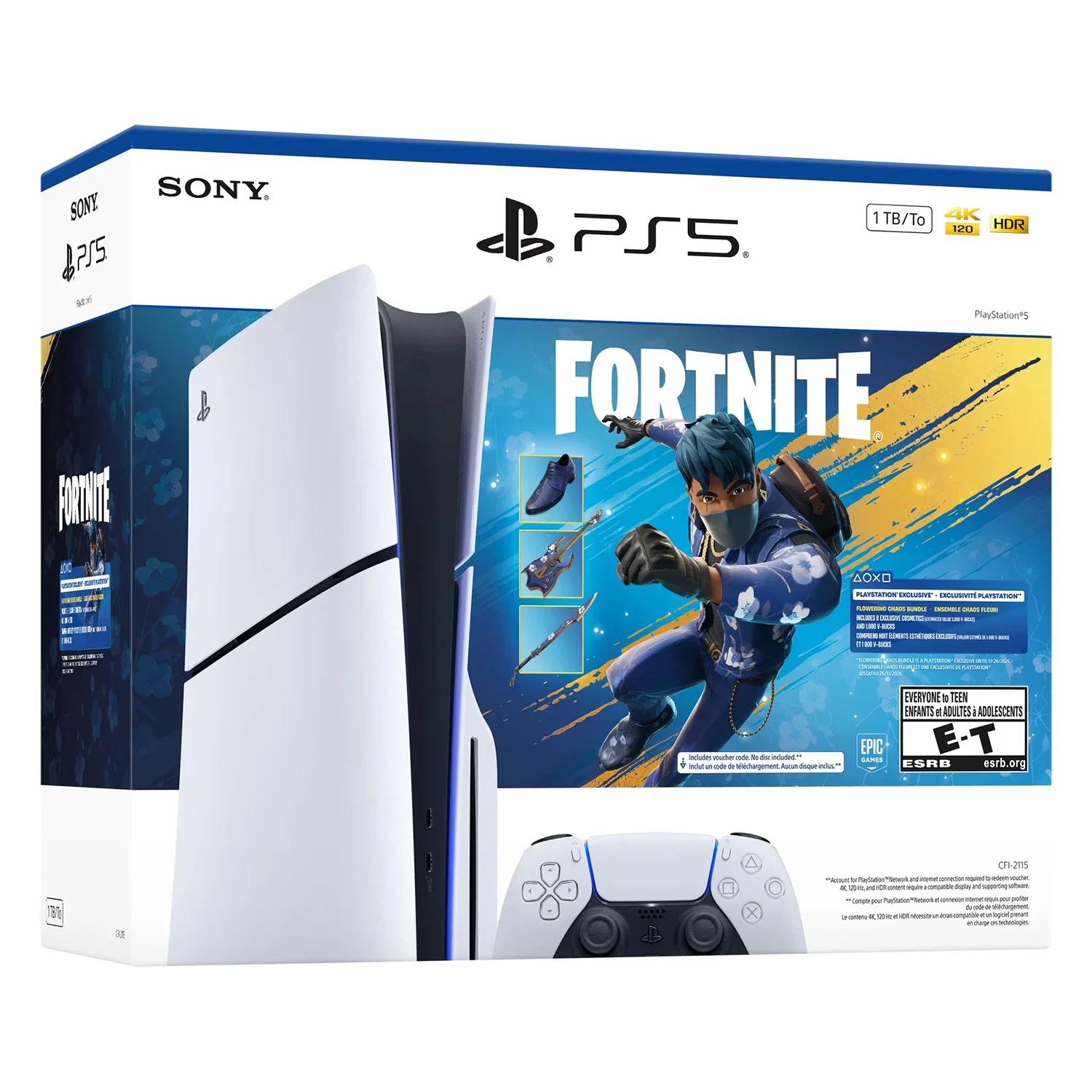 Console Sony PlayStation 5 Slim CFI-2115A 4K 1TB SSD + Jogo Fortnite Flowering Chaos Bundle - (Caixa Danificada) - Imagen 4