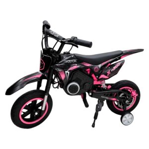 Moto Elétrica Infantil Foston X200 Cross Bluetooth 20Km/h - Preto e Rosa