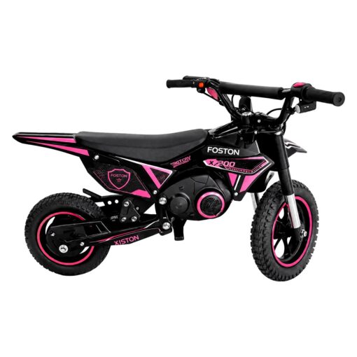 Moto Elétrica Infantil Foston X200 Cross Bluetooth 20km/h - Negro Y Rosa