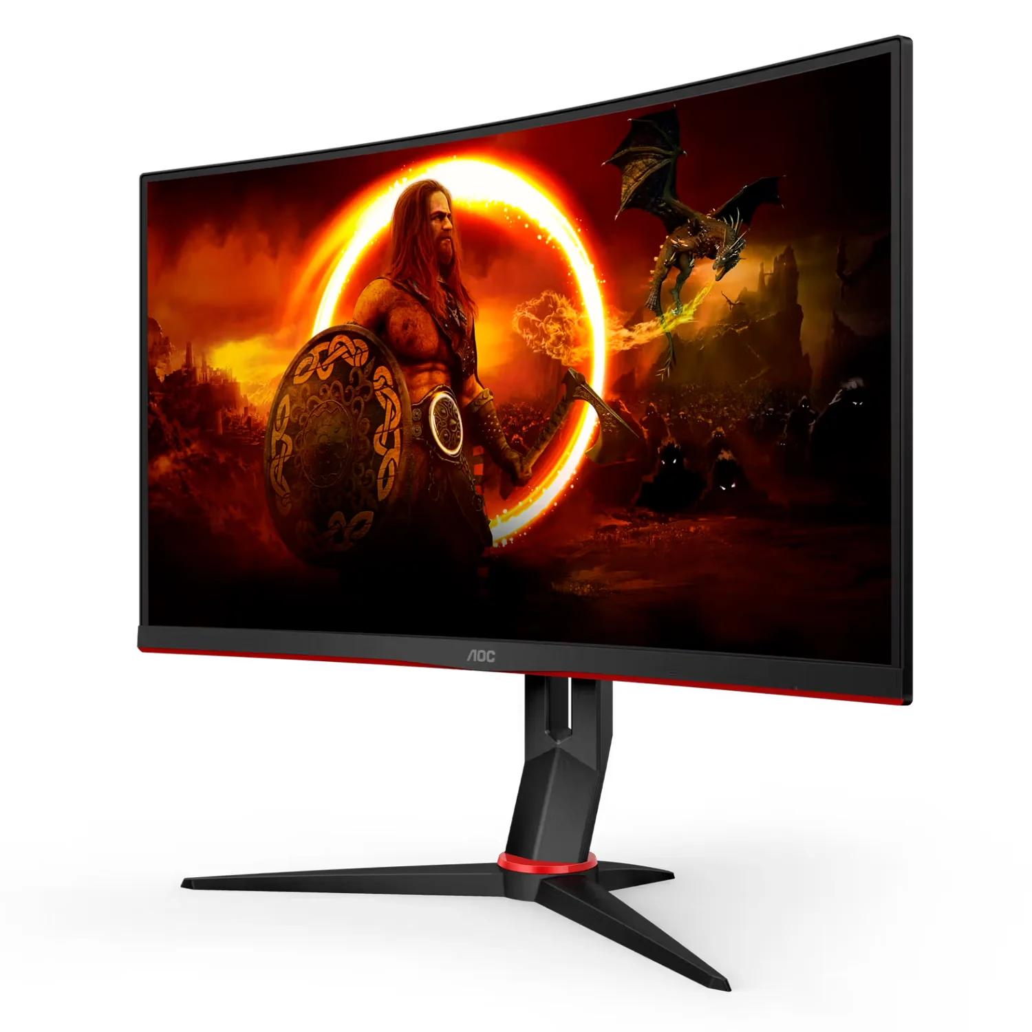 Monitor Gamer AOC C24G2 23.6" Full HD Curvo 165Hz IPS - Preto - Imagen 2