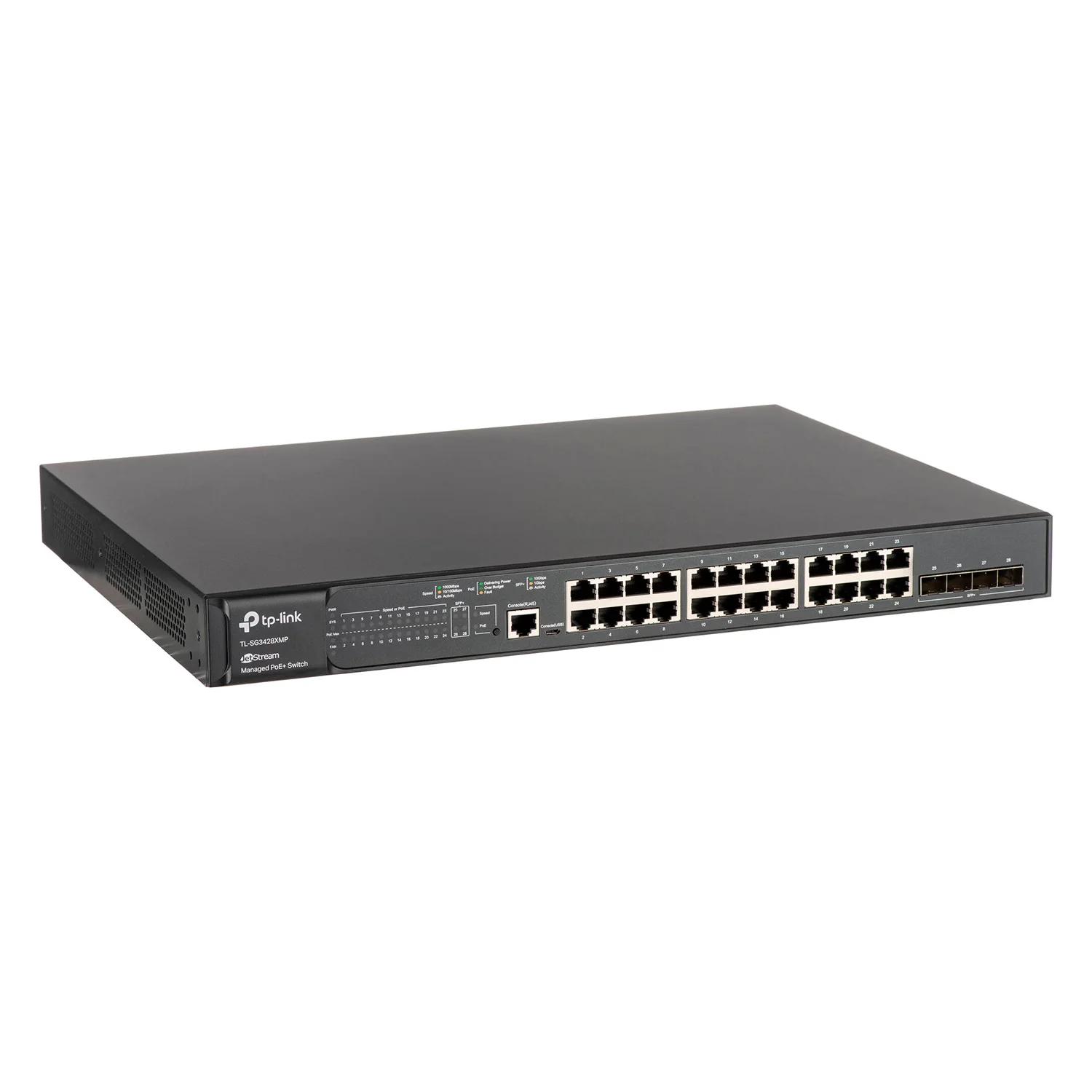 Hub Switch TP-Link TL-SG3428XMP 24 Portas Gigabit 8POE+4 Slots SFP+ 10G 1000Mbps - Cinza - Imagen 3