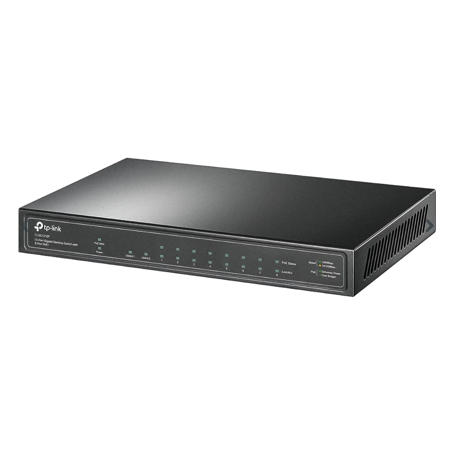 Hub Switch Tp-link Tl-sg1210p 10 Puertas Gigabit 8poe+1sfp 1000mbps - Gris - Imagen 3