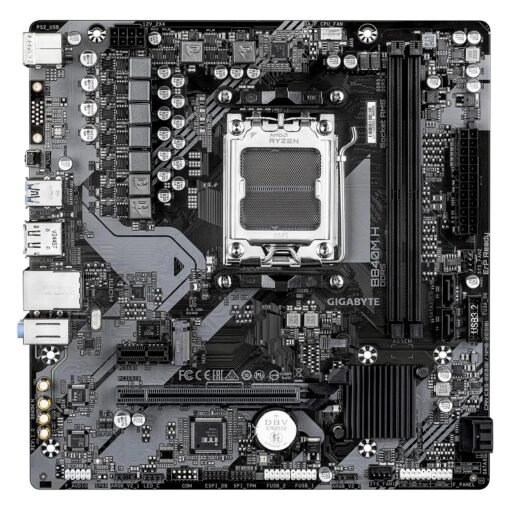 Alternative view of Placa Mãe Gigabyte B840M H DDR5 Socket AM5 Chipset AMD B840 Micro ATX