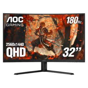 Monitor Gamer Aoc Cq32g4ve 31.5" 2k Qhd Curvo 180hz Va - Negro