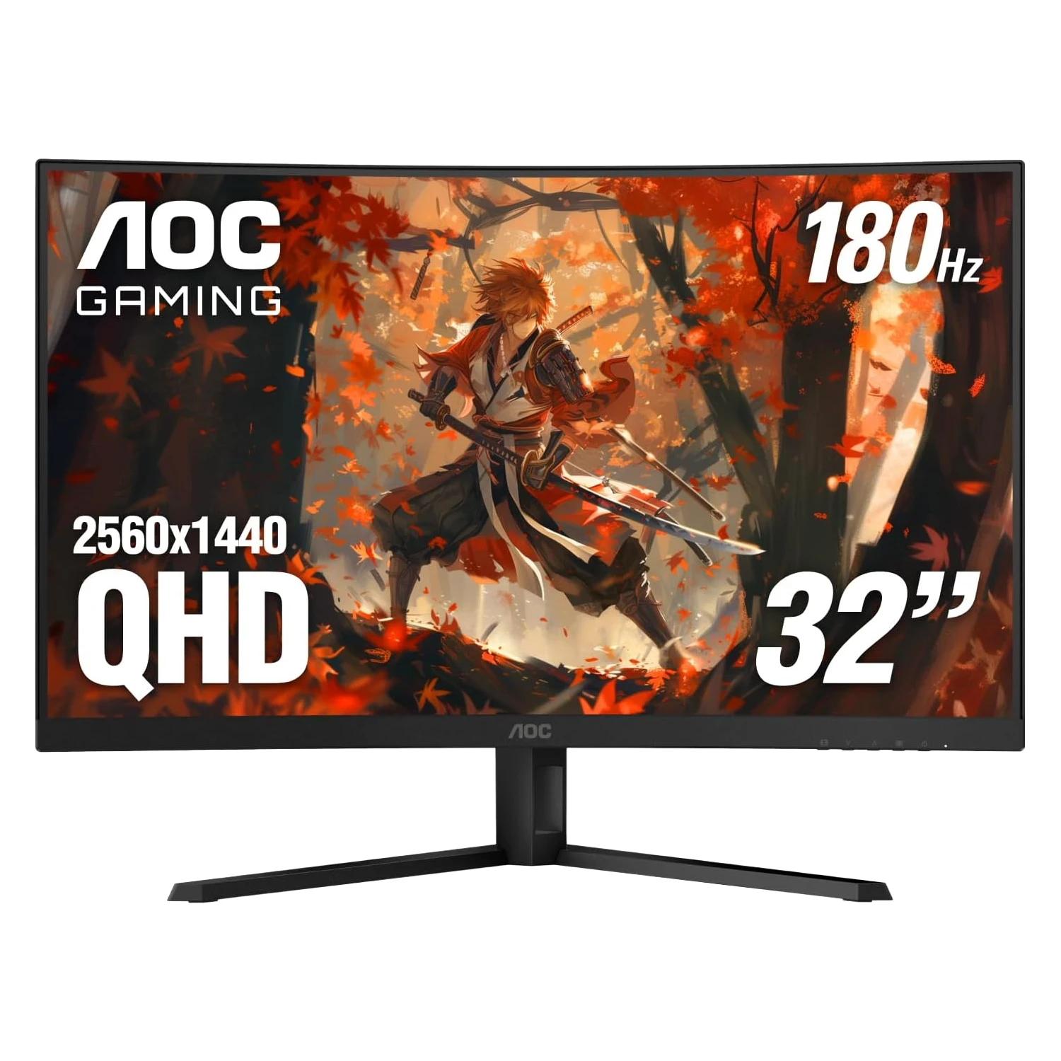 Monitor Gamer Aoc Cq32g4ve 31.5" 2k Qhd Curvo 180hz Va - Negro