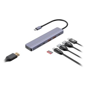 Hub Usb Mtek Ds-61tc 6 En 1 Usb-c Hdmi - Gris - Imagen 2