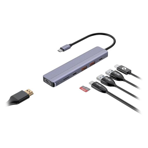 Alternative view of Hub Usb Mtek Ds-61tc 6 En 1 Usb-c Hdmi - Gris